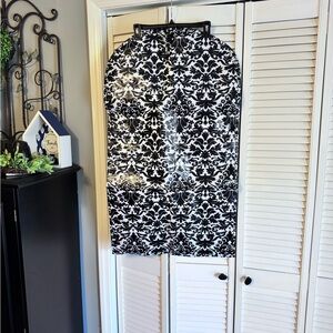 Mixed Bag Garment Bag Black and White Damask‎ Pattern NWOT